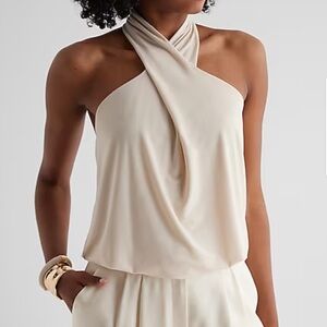 EXPRESS cream halter top-NEVER WORN